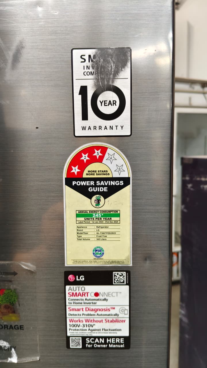 Refurbished LG 343L Double Door Refrigerator