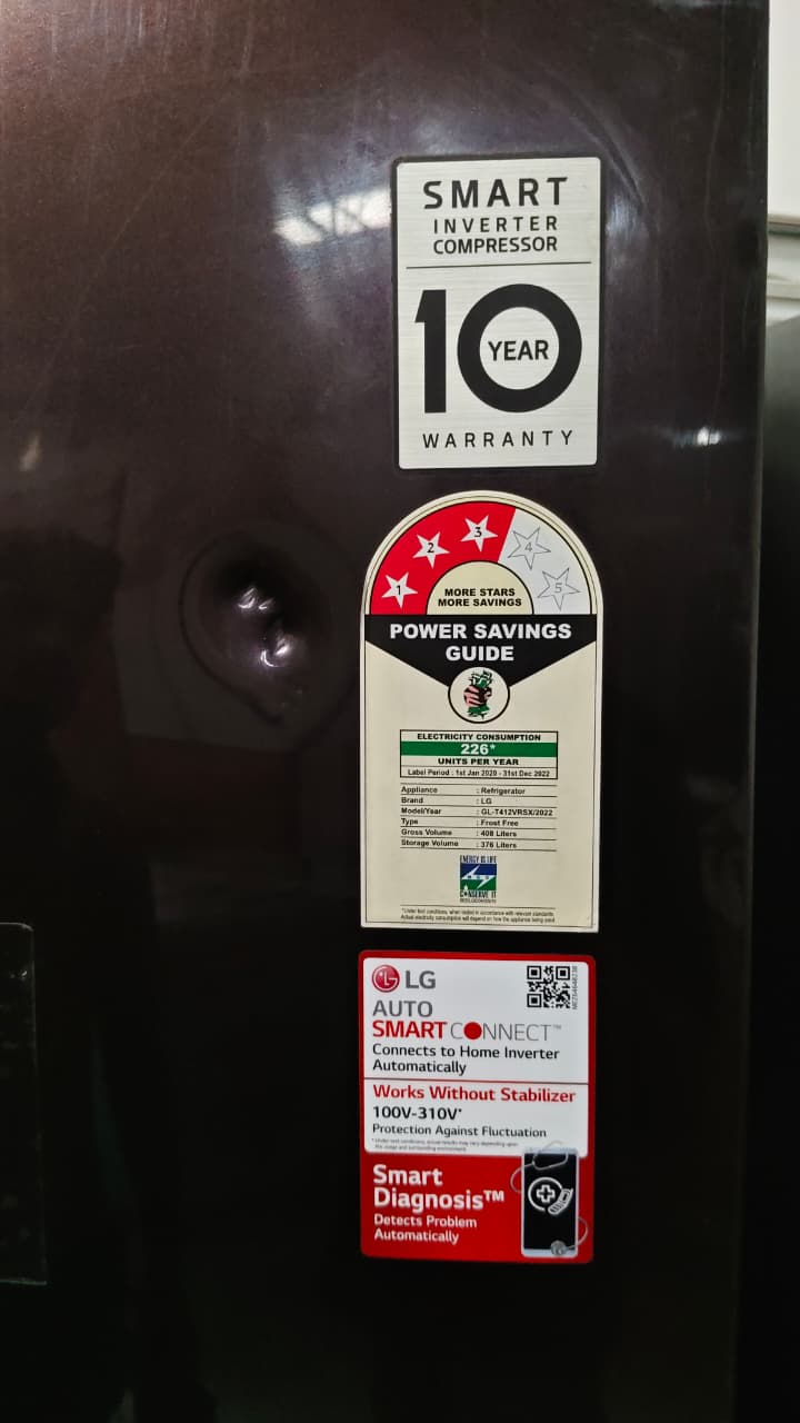 Refurbished LG 408L Double Door Refrigerator