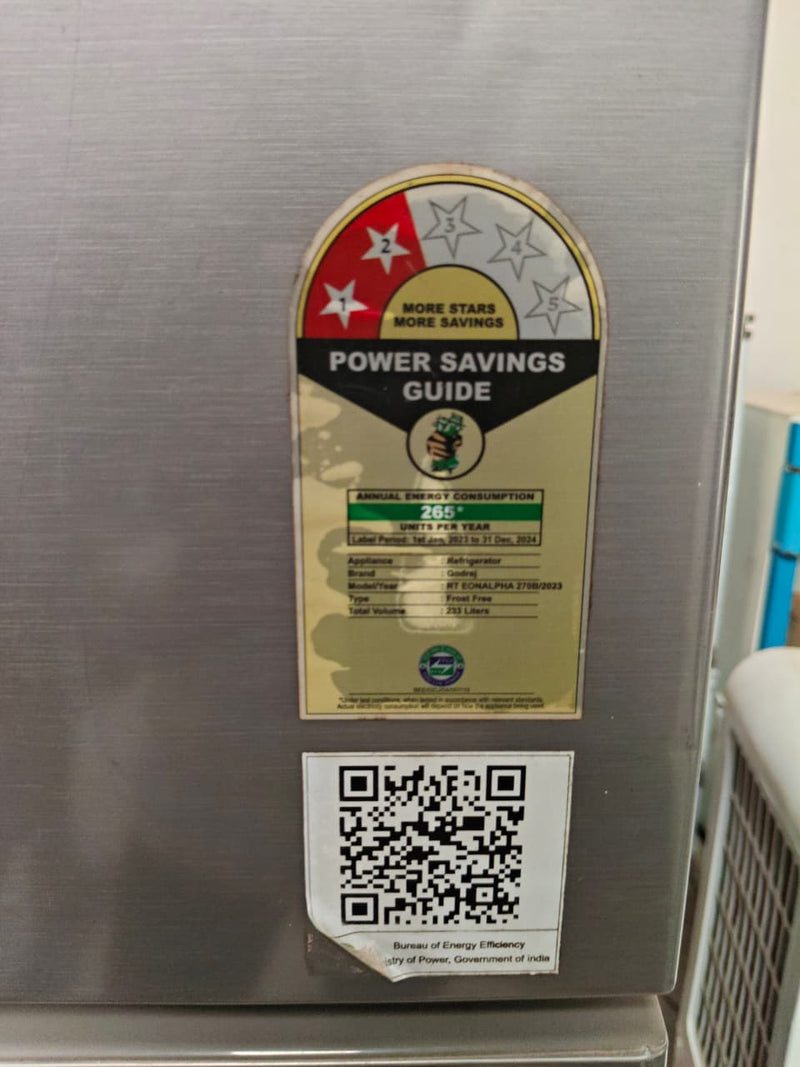 Refurbished Godrej 233L Double Door Refrigerator