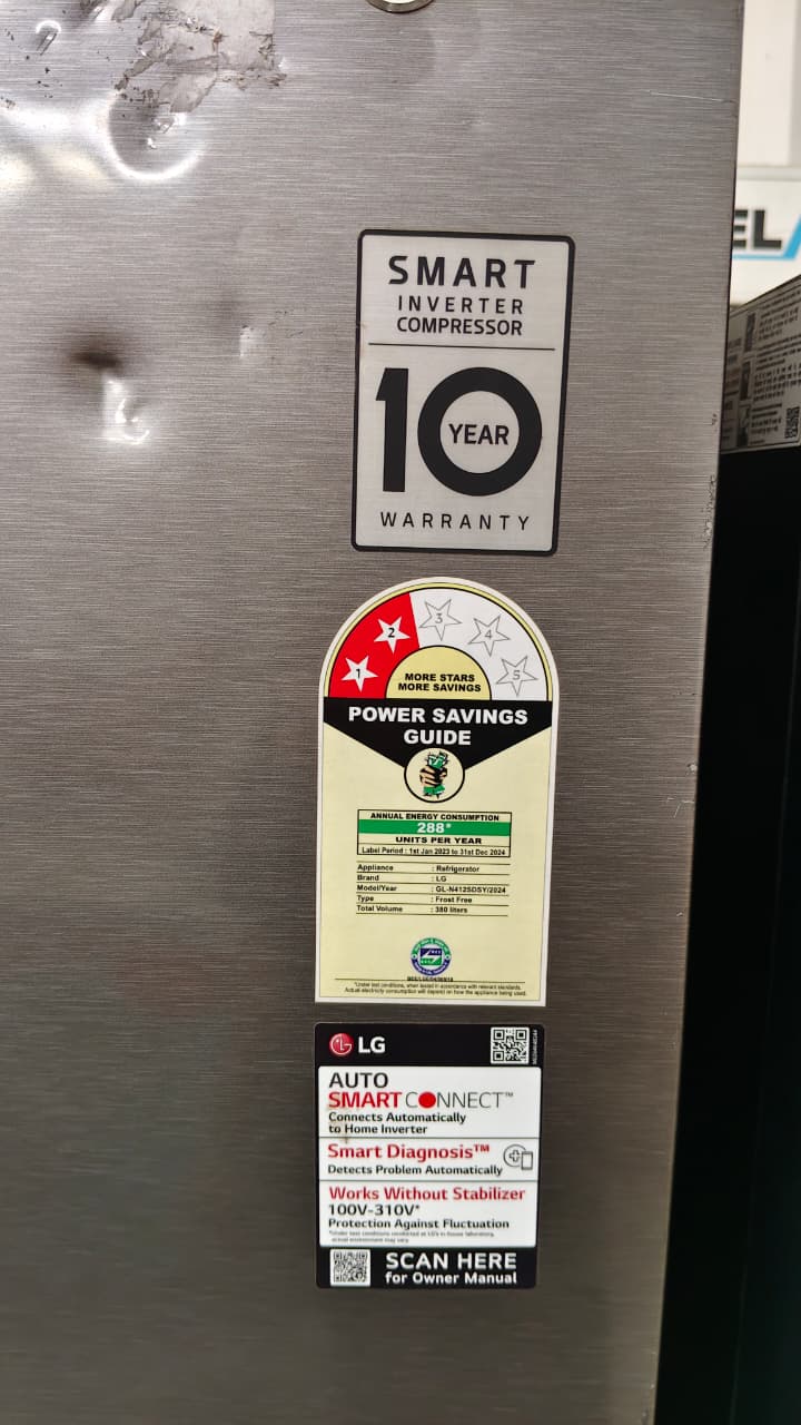 Refurbished LG 380L Double Door Refrigerator