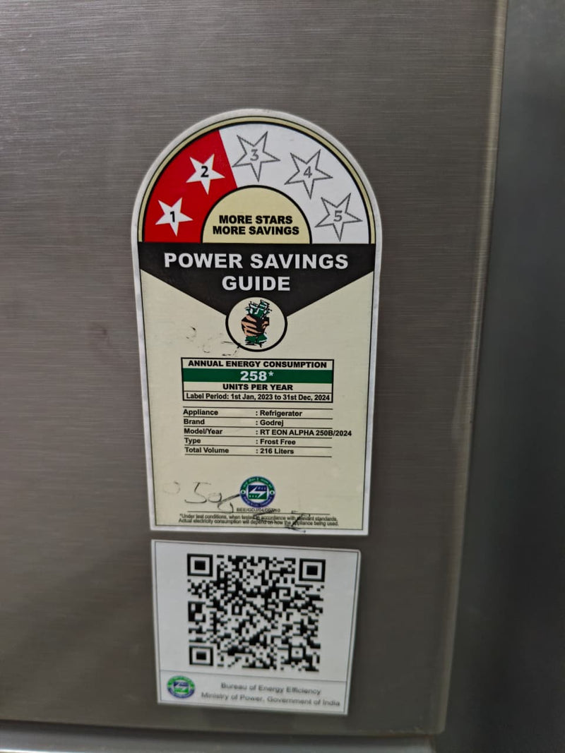 Refurbished Godrej 210L Double Door Refrigerator