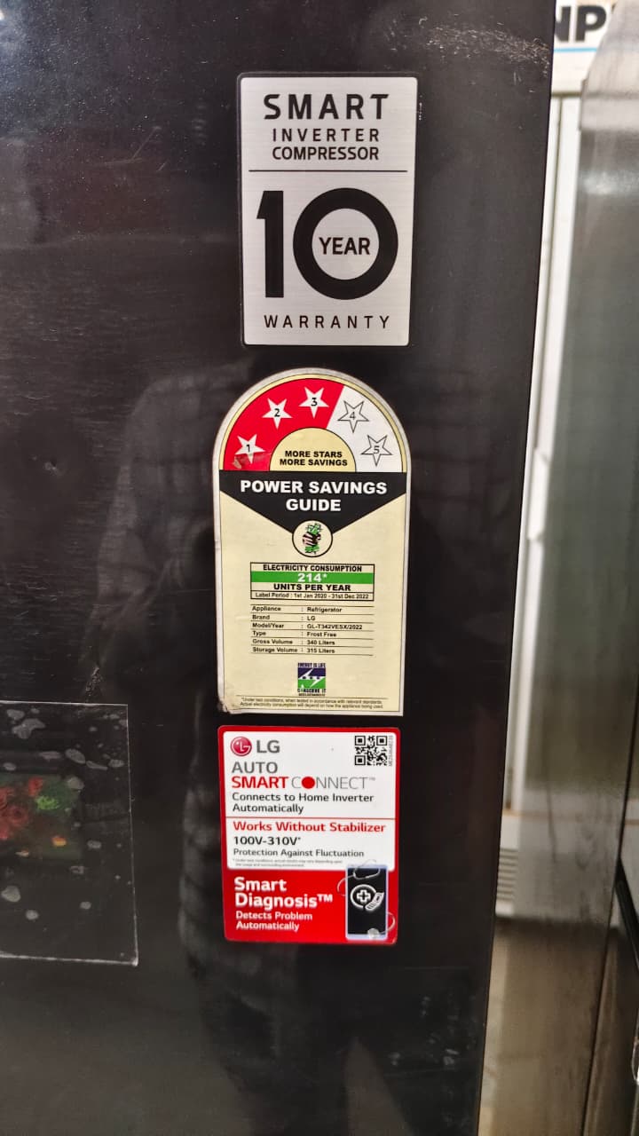Refurbished LG 340L Double Door Refrigerator