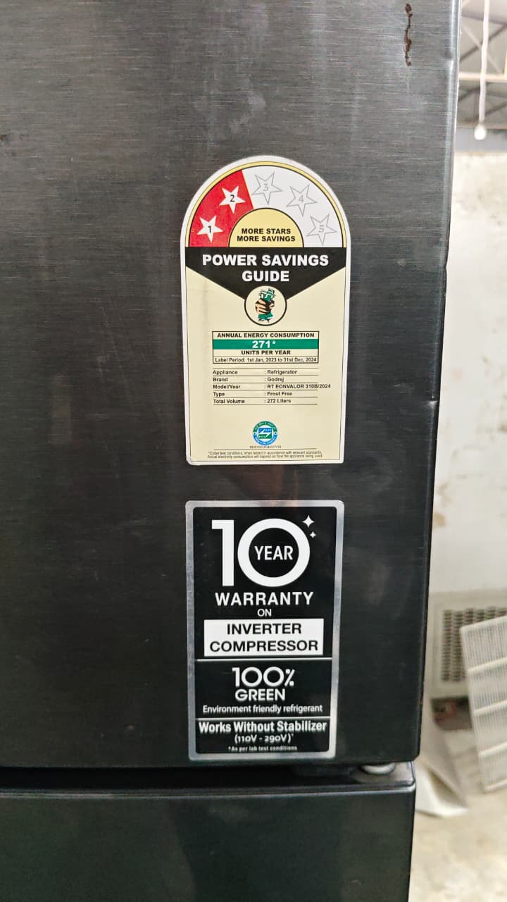 Refurbished Godrej 272L Double Door Refrigerator